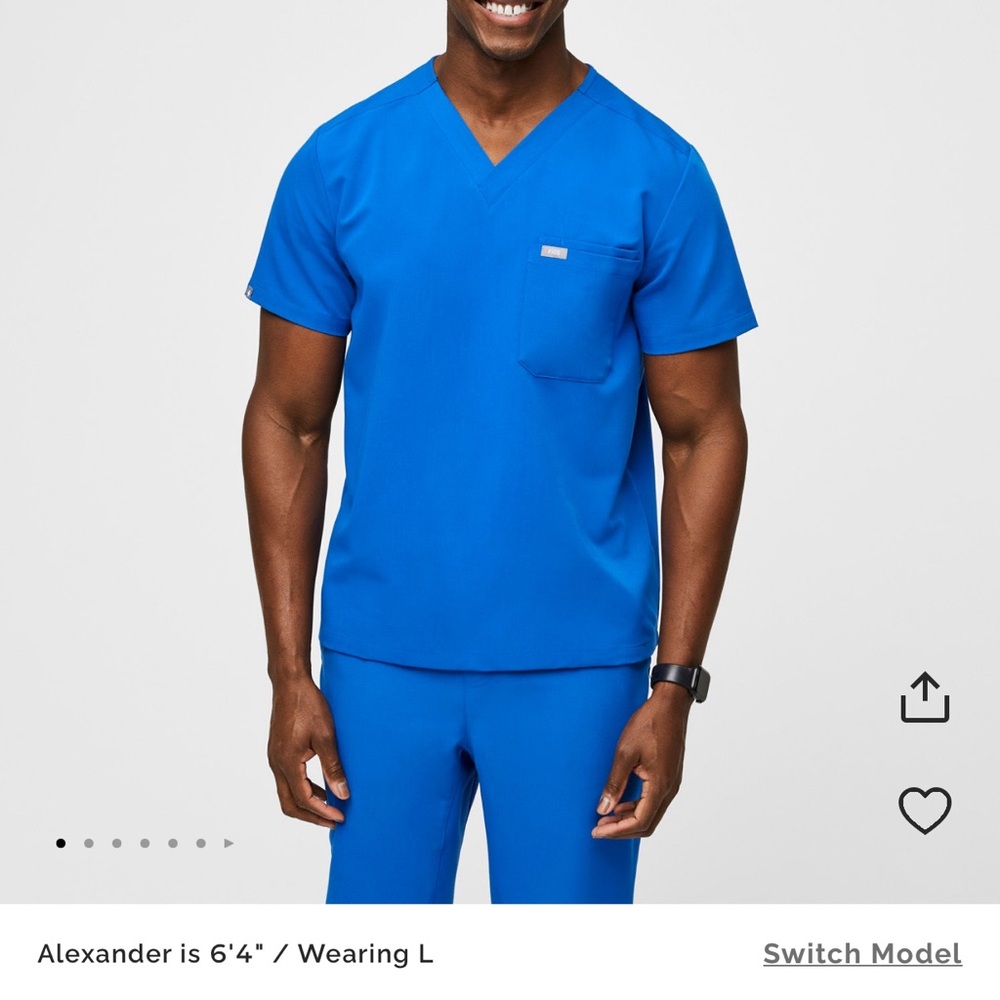 Figs men's scrub top technical collection size M, Royal Blue color